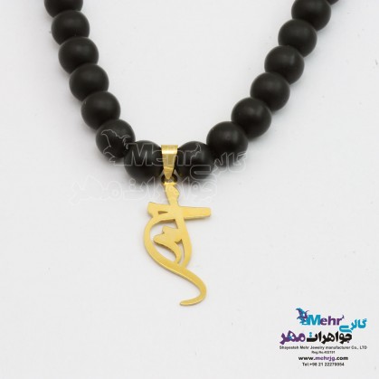 گردنبندرو لباسی طلا و سنگ - طرح احمد-SMN0117